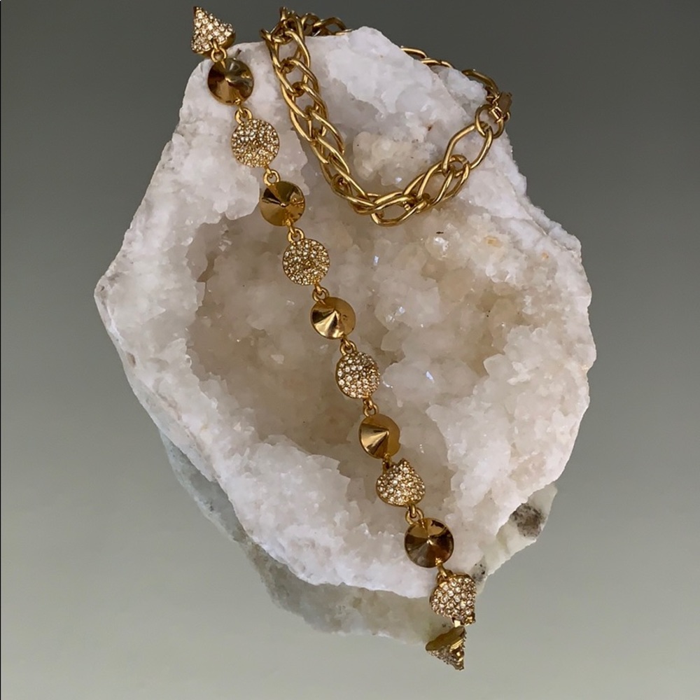 CC Skye Gold Pave Mercy Punk Mini Spike Bracelet